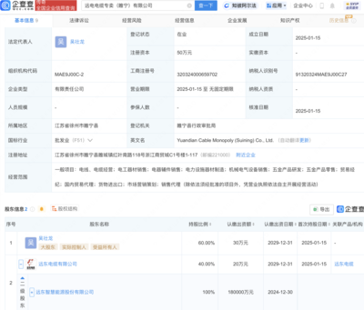 遠東股份布局新賽道，成立電工器材及電器輔件銷售公司